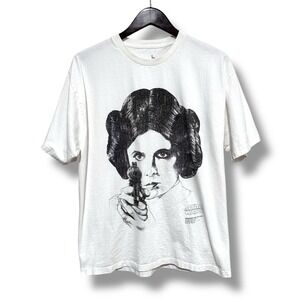 VINTAGE PRINCESS LEIA STAR‎ WARS BIG FACE STIPPLE ART T SHIRT XL TEE 1995 SIZE L